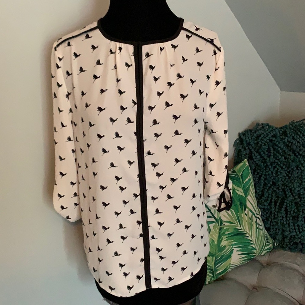 Crane print blouse